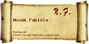 Novák Fabióla névjegykártya